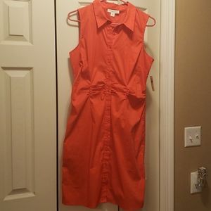 Ruched waist shirt dress